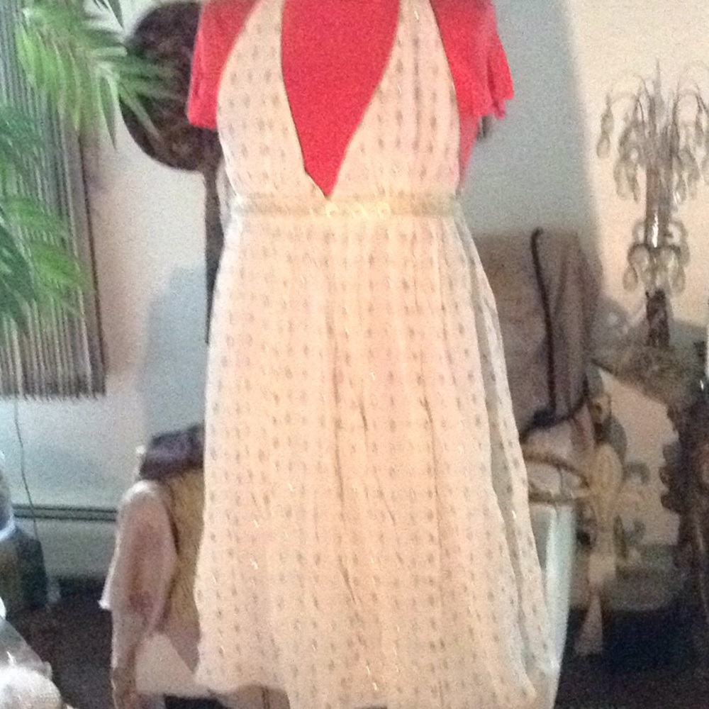 Creamy white and lurex dress